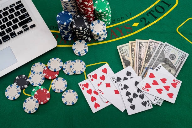 Baccarat game table with card dealing and betting interface overlay